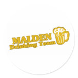 Malden Drinking Team tee shirts stickers