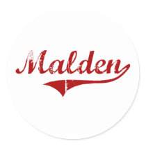 Malden Massachusetts Classic Design Sticker