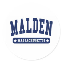 Malden Massachusetts College Style tee shirts Sticker