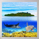 Maldives atoll poster