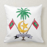 Maldives Coat Of Arms Throw Pillow