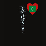 Maldives Flag Heart Map Fitted AA T-Shirt