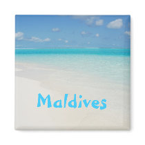 Maldives honeymoon beach island scene fridge magnet
