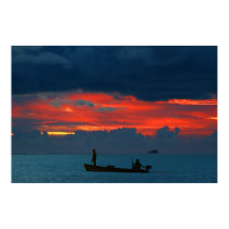 Maldives Sun Island Gorgeous Sunset And Boat