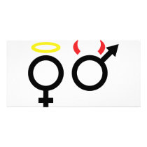 male and female icon photo cards