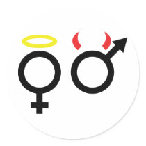 male and female icon sticker