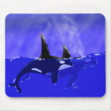 Male and Female Orca in Ocean mousepads by Paintedlynx Male and Female Orca in Ocean mousepads