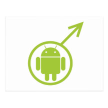 Male Android (Sign / Symbol) Bugdroid Post Card