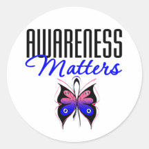 Male Breast Cancer Awareness Matters Round Stickers