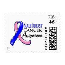 Male Breast Cancer Awareness Ribbon Postage Stamps