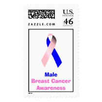 Male Breast Cancer Awareness Stamp by thinkpinkribbon Male Breast Cancer Awareness Stamp