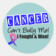 Male Breast Cancer Can't Bully Me...I Fought I Won Round Sticker