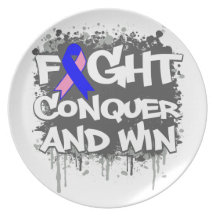 Male Breast Cancer Fight Conquer and Win Plate