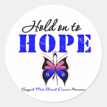 Male Breast Cancer Hold On to Hope Stickers