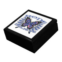 Male Breast Cancer Hope Believe Butterfly Jewelry Box