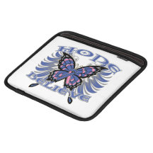Male Breast Cancer Hope Believe Butterfly Sleeves For iPads
