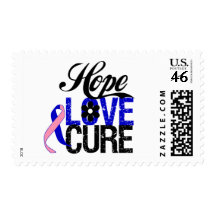 Male Breast Cancer HOPE LOVE CURE Gifts Stamp