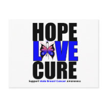 Male Breast Cancer Hope Love Cure Postcard