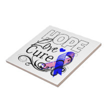 Male Breast Cancer Hope Love Cure Tiles