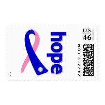 Male Breast Cancer Hope Ribbon Stamps