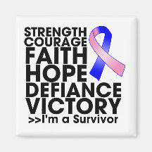 Male Breast Cancer Hope Strength Victory Refrigerator Magnet