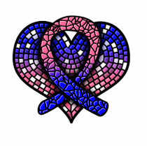 Male Breast Cancer Mosaic Heart Ribbon Sculpture photo sculptures by giftsforawareness Male Breast Cancer Mosaic Heart Ribbon Sculpture photo sculptures