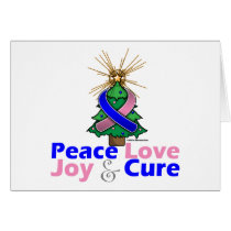 Male Breast Cancer Peace Love Joy Cure Greeting Card