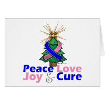 Male Breast Cancer Peace Love Joy Cure Greeting Card