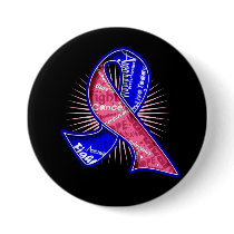 Male Breast Cancer Slogan Watermark Ribbon Pins