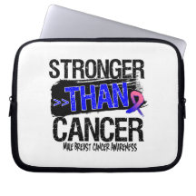 Male Breast Cancer - Stronger Than Cancer Laptop Sleeves