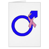 Male Breast Cancer Support Icon Greeting Card
