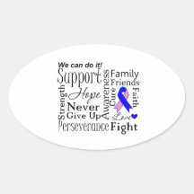 Male Breast Cancer Supportive Words Sticker