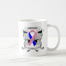 Male Breast Cancer Survivor Butterfly Strength Mugs