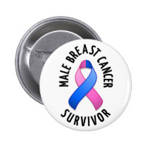 Male Breast Cancer Survivor Button buttons