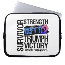Male Breast Cancer Survivor Defy It Laptop Computer Sleeve