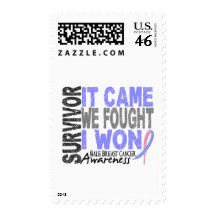 Male Breast Cancer Survivor It Came We Fought Stamps