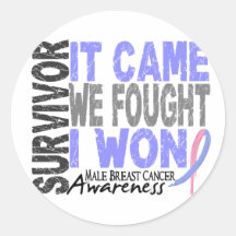 Male Breast Cancer Survivor It Came We Fought Sticker