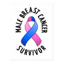 Male Breast Cancer Survivor Postcard postcards