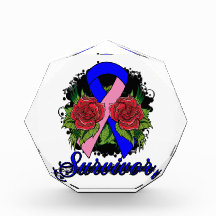 Male Breast Cancer Survivor Rose Grunge Tattoo Award