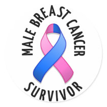 Male Breast Cancer Survivor Round Sticker stickers
