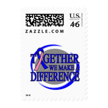 Male Breast Cancer Together We Make A Difference Stamp