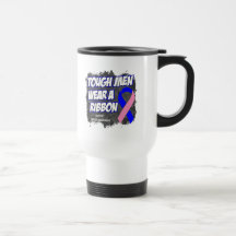 Male Breast Cancer Tough Men Wear A Ribbon Mugs