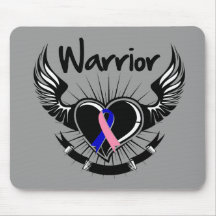 Male Breast Cancer Warrior Fighter Wings Mousepads