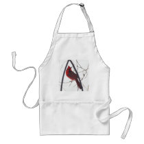 Male cardinal in snow 11 aprons