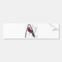 Male cardinal in snow 11 bumper stickers