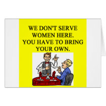 male chauninist pig bar joke cards