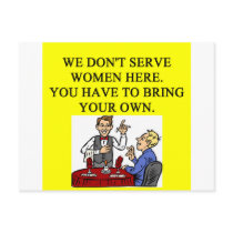 male chauninist pig bar joke post card