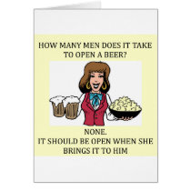 male chauvinist beer joke cards