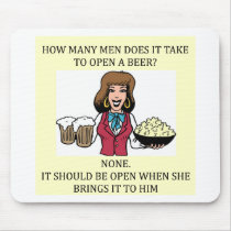 male chauvinist beer joke mouse mats