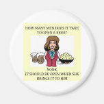 male chauvinist beer joke refrigerator magnet
